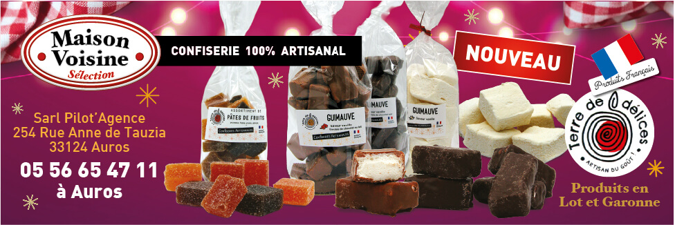 bandeau de présentation des confiserie proposé par maison voisine